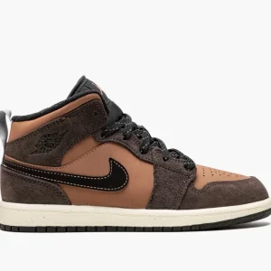 Air Jordan 1 Mid SE Dark Chocolate (PS)